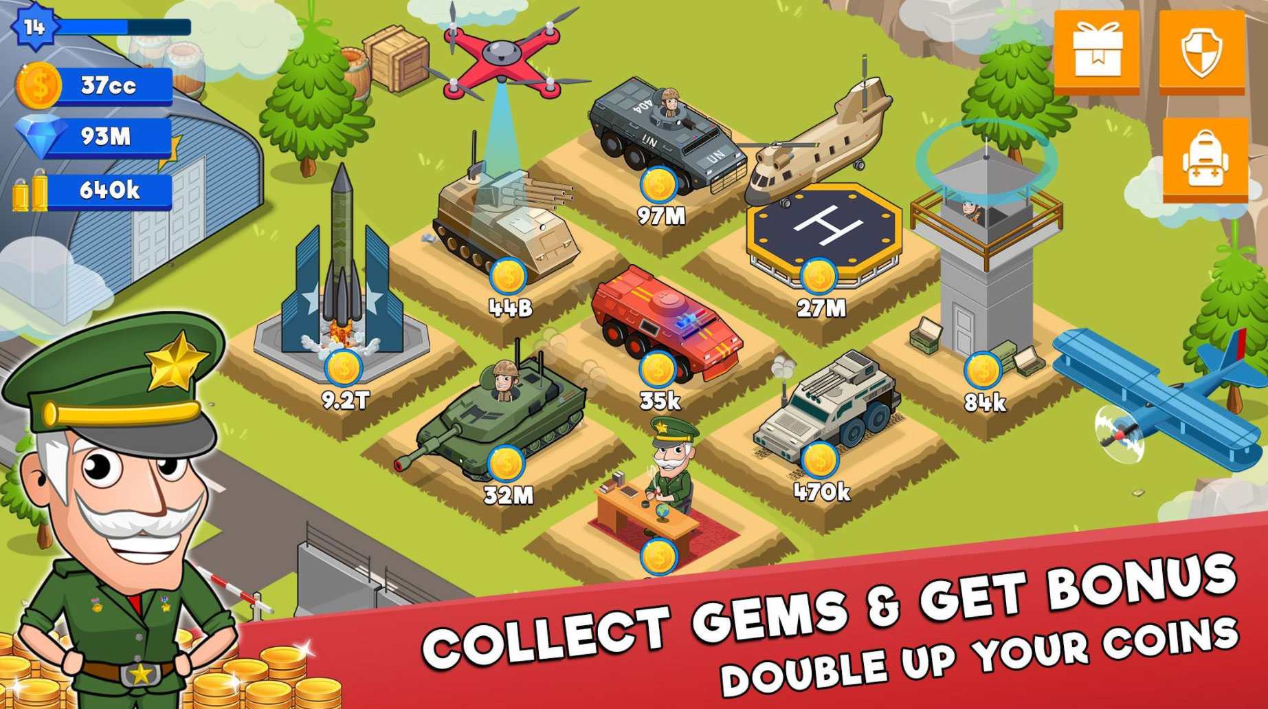 Idle Army Base MOD APK 1.25 (Unlimited Money, Gems and Stars)